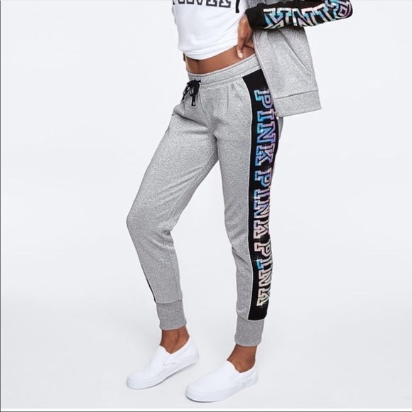 VS Pink Bling Iridescent Sequin Skinny Jogger - Picture 2 of 7